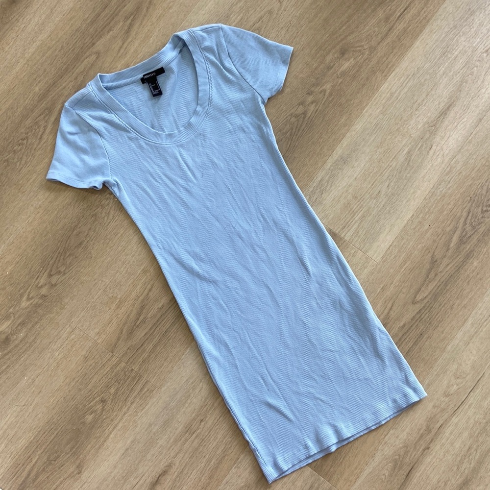 Forever 21 Baby Blue Short Sleeve Minidress